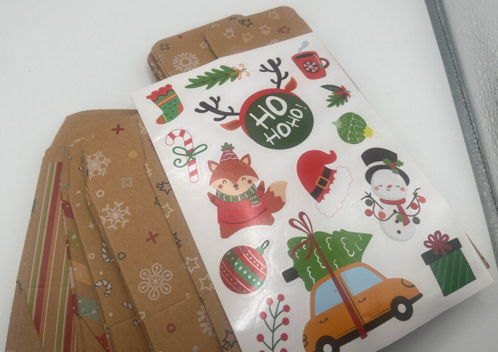 24 Mini Christmas Boxes Small Christmas Gift Boxes 2.75" square numbered advent