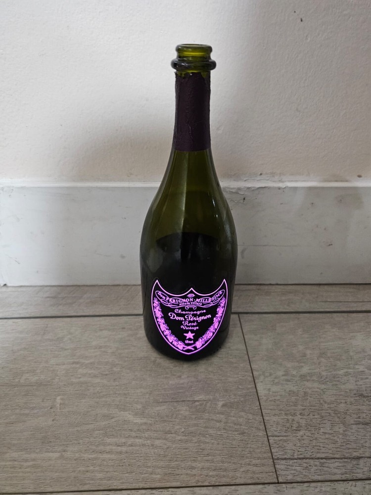 Empty Dom Perignon Rose luminous champagne Bottle EMPTY 750mL