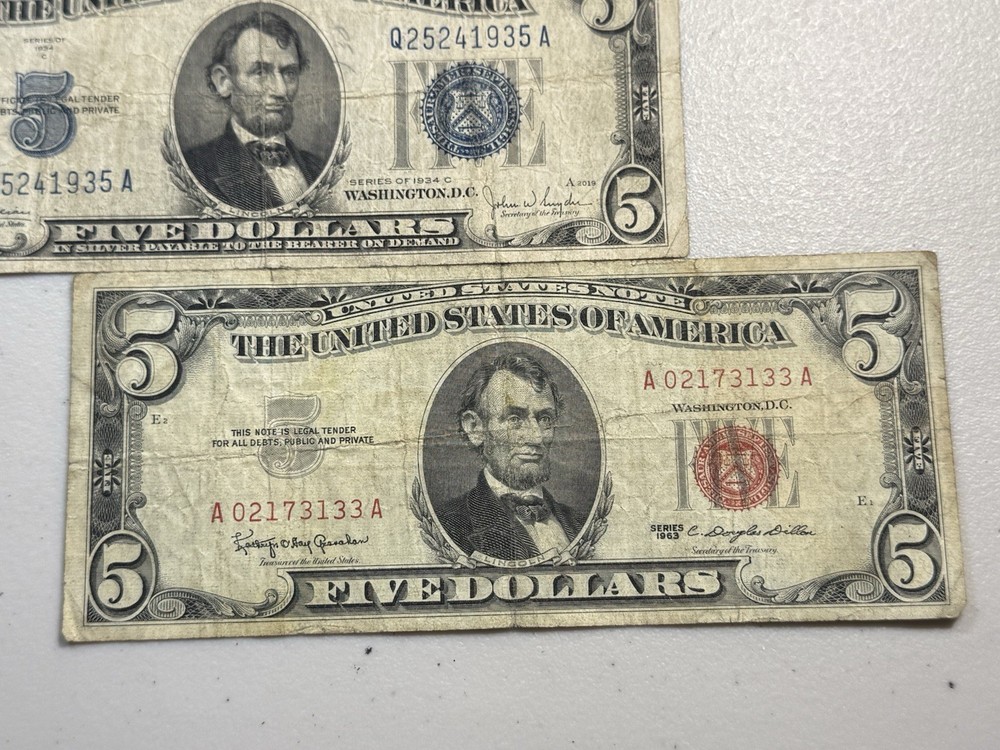 $5 Yellow, Red & Blue (x3) Certificates!!