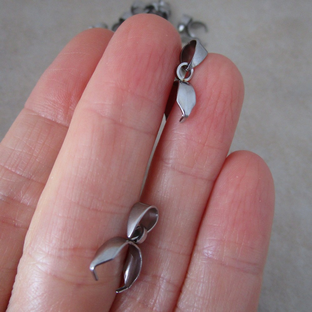 10 stainless steel pinch bails 17mm