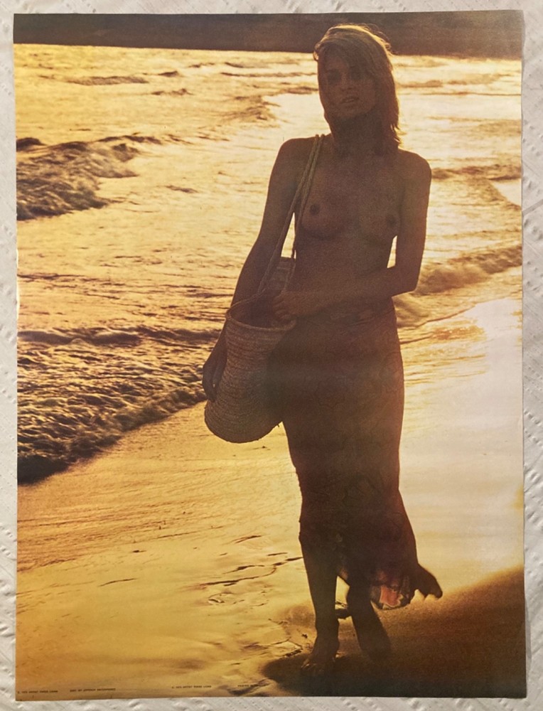 Artist Three Lions 1975 Poster Topless Beach Girl Bare Breasts Arterop Canada J