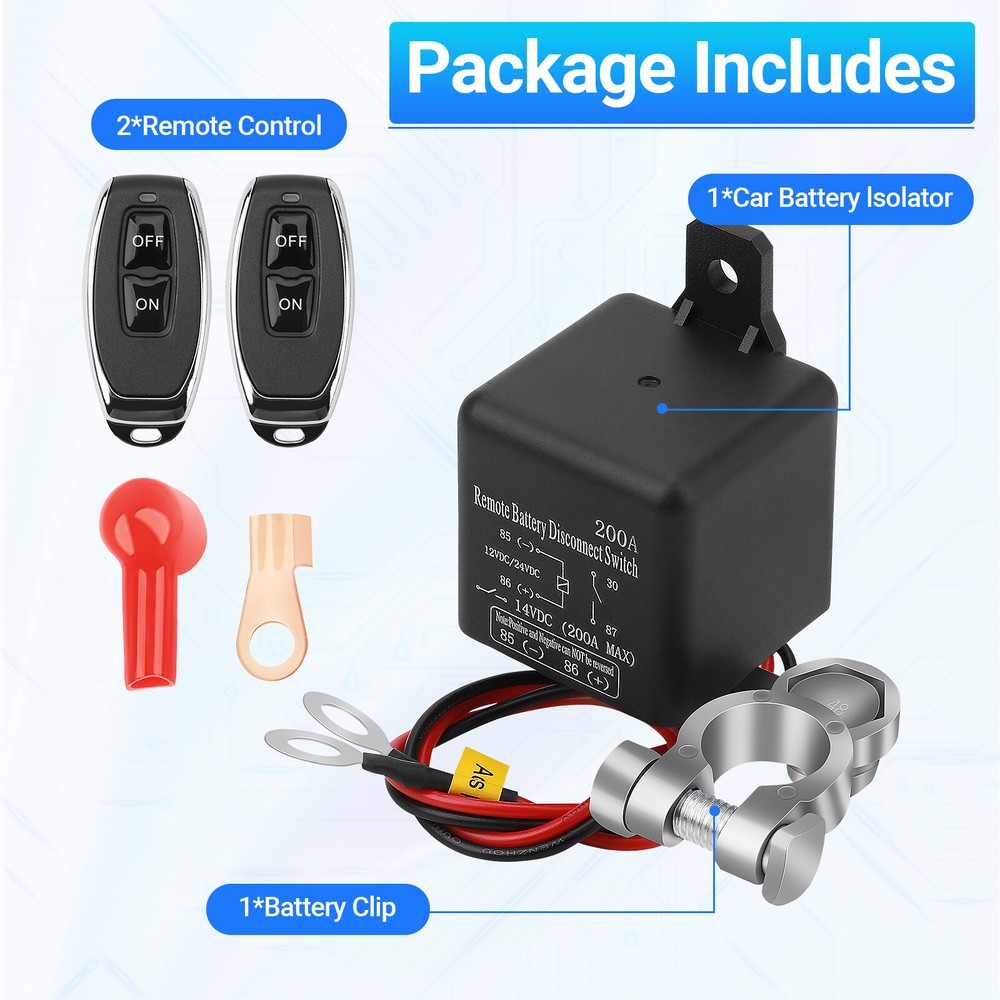 Car Battery Switch Disconnect Power Kill Master Isolator Cut Off Remote Control