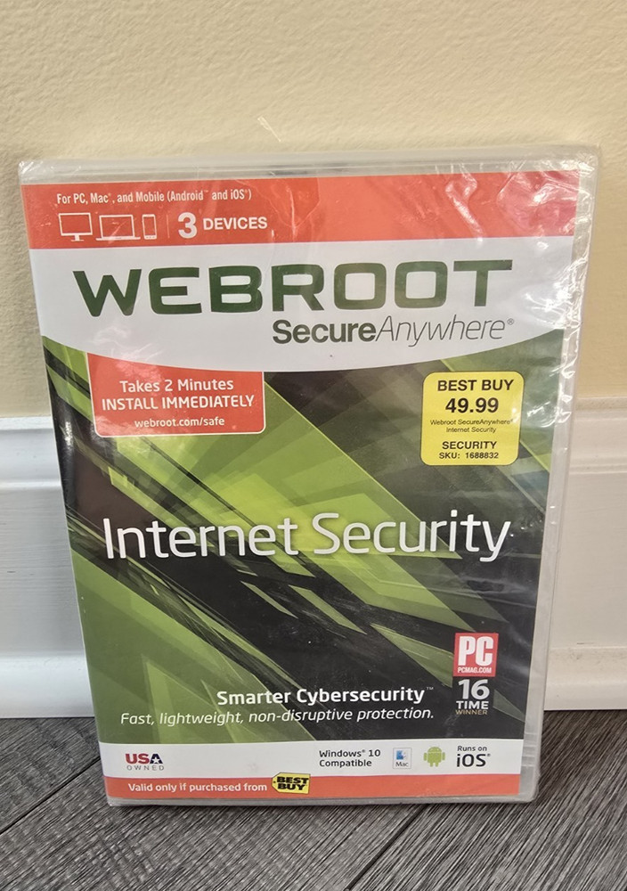 NEW SEALED - Webroot Secure Anywhere Internet Security