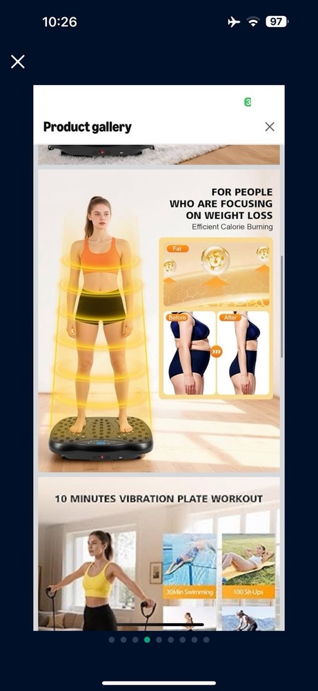 Vibration Plate Exercise Machine, 3 Workout Modes & 120-Level Vibration Platf...