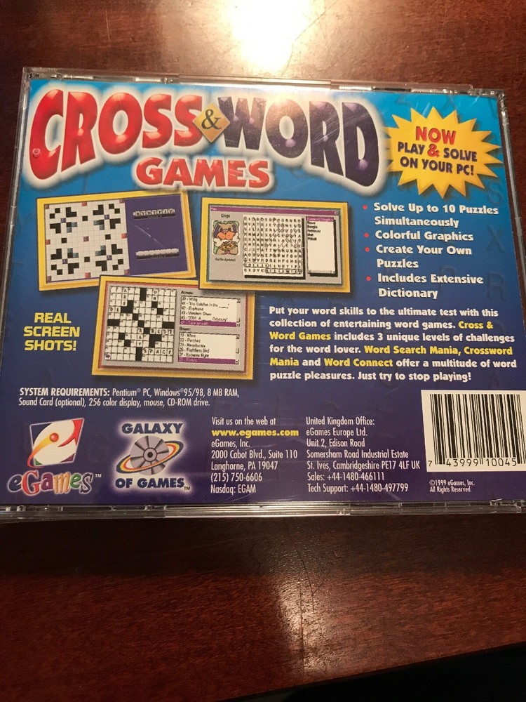 Cross & Word Games For A PC Over 300 Puzzles