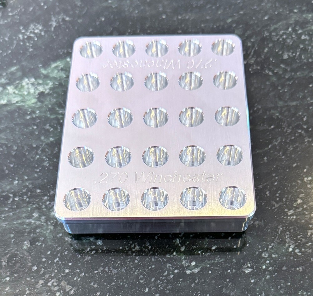 .270 Winchester Reloading Block / Tray Precision CNC Machined