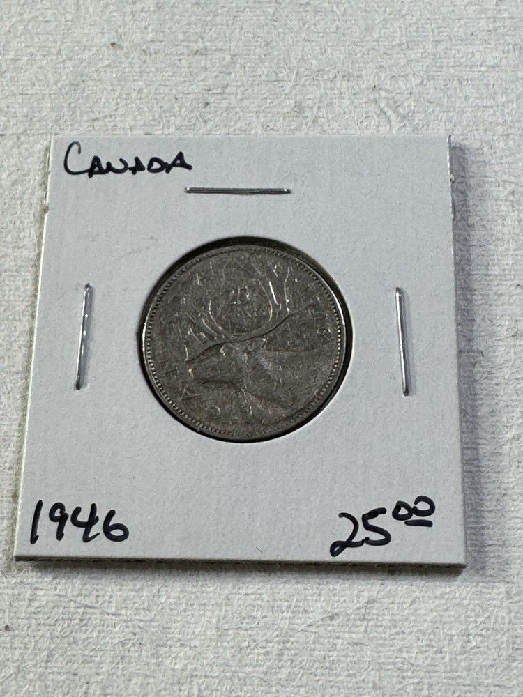 1946 Canada 25 Cents Silver Coin