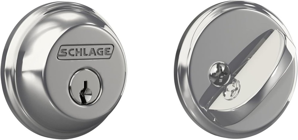 B60N625 Deadbolt, Keyed 1 Side, Bright Chrome