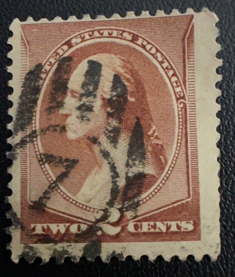 US Stamp #210 Used 2¢ Brown Numeral 7 Cancel