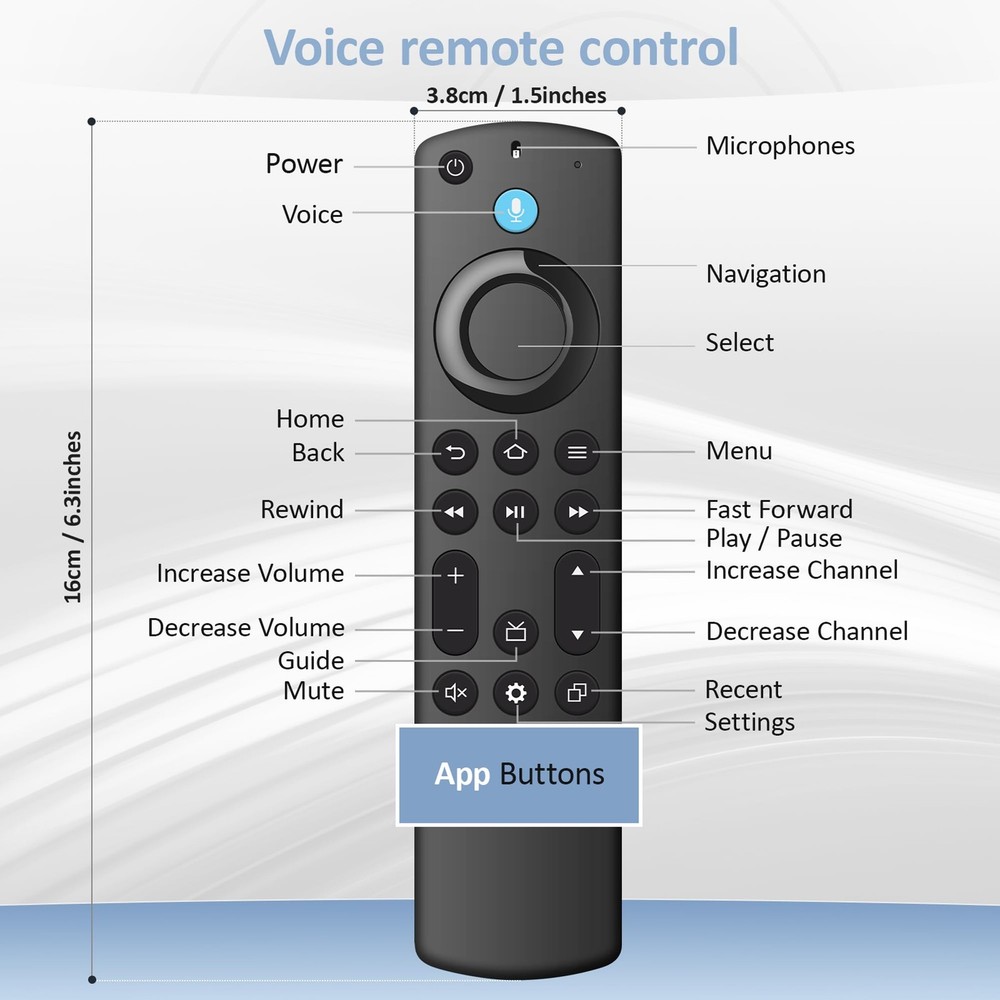 Replacement Voice Remote Control for All Fireseries TV Remote, Fit Black