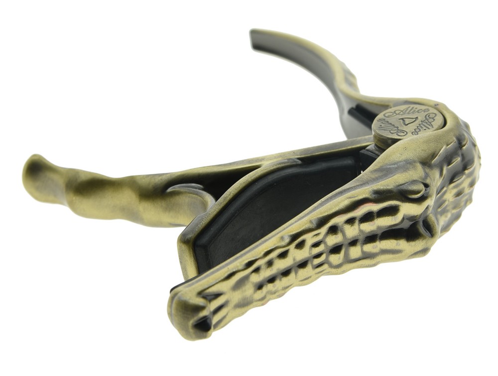 Alice Bronze Guitar Capo Crocodile Shape Guitar Quick Release Trigger Key Clamp