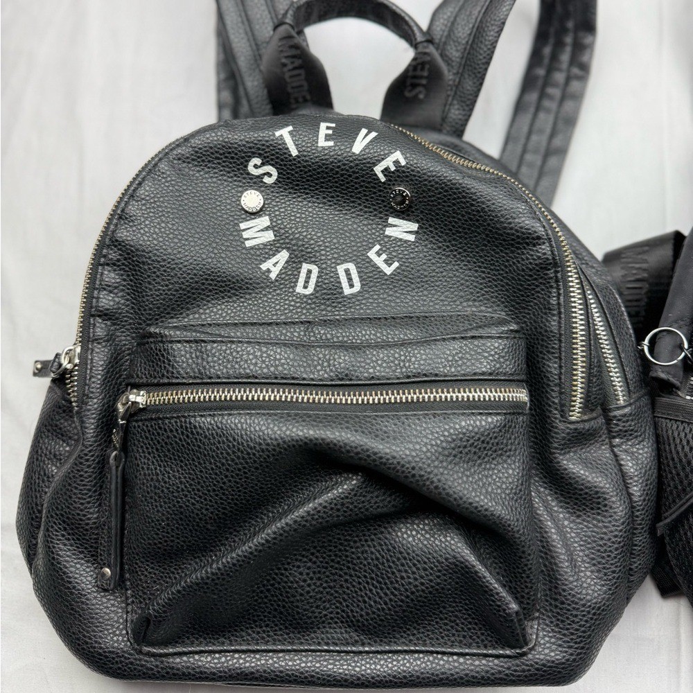 Steve Madden Black Quilted Backpack Duo bundle