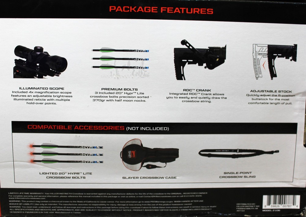 Killer Instinct Fuel 415 W/ RDC Scope Crossbow (‎2106)