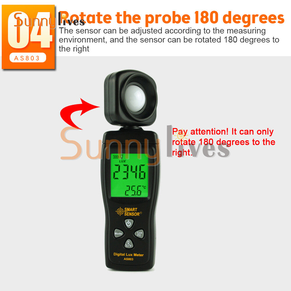 Digital Luxmeter Light Meter Illuminance Meter Handheld Ambient Photometer US