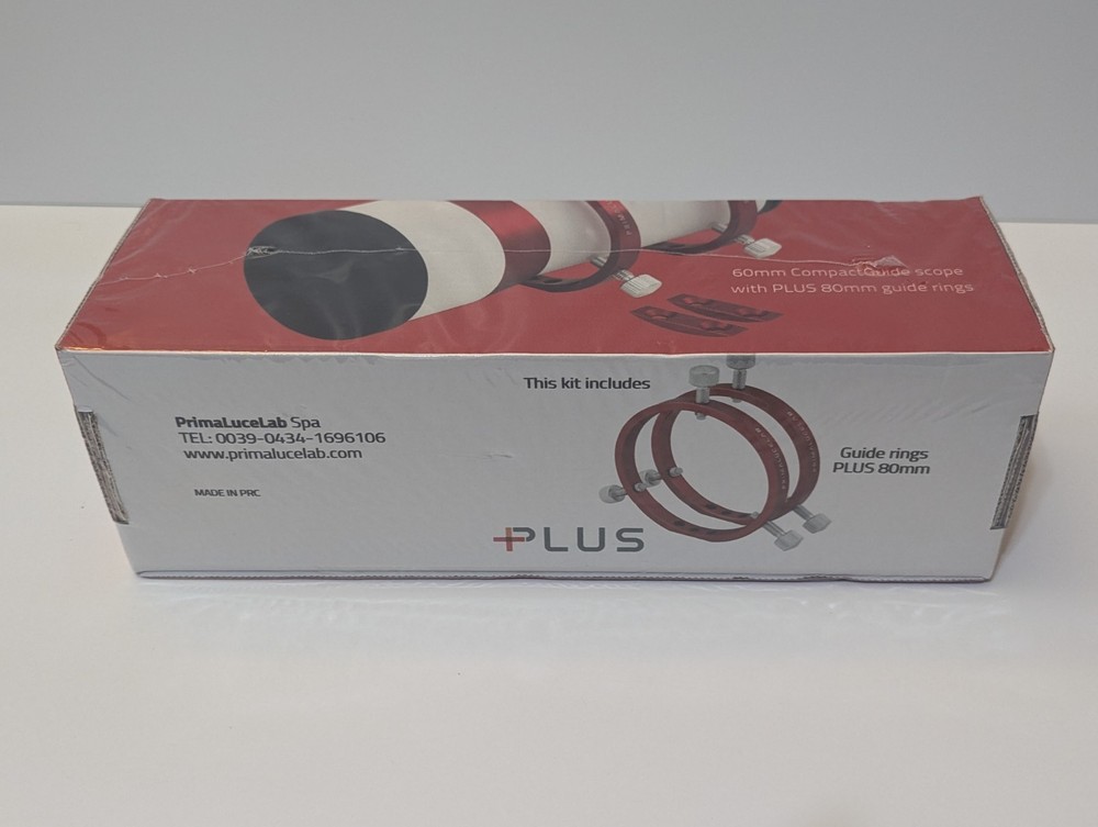 PrimaLuceLab 60mm Compact Guide Scope with PLUS 80mm Guide Rings - NEW SEALED