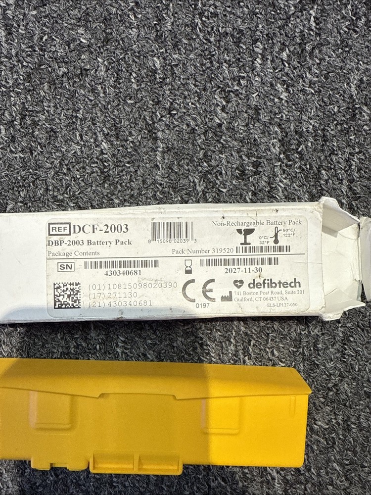 Defibtech View AED Battery DCF-2003, DBP-2003 Battery Tested Low, Powers On Unit