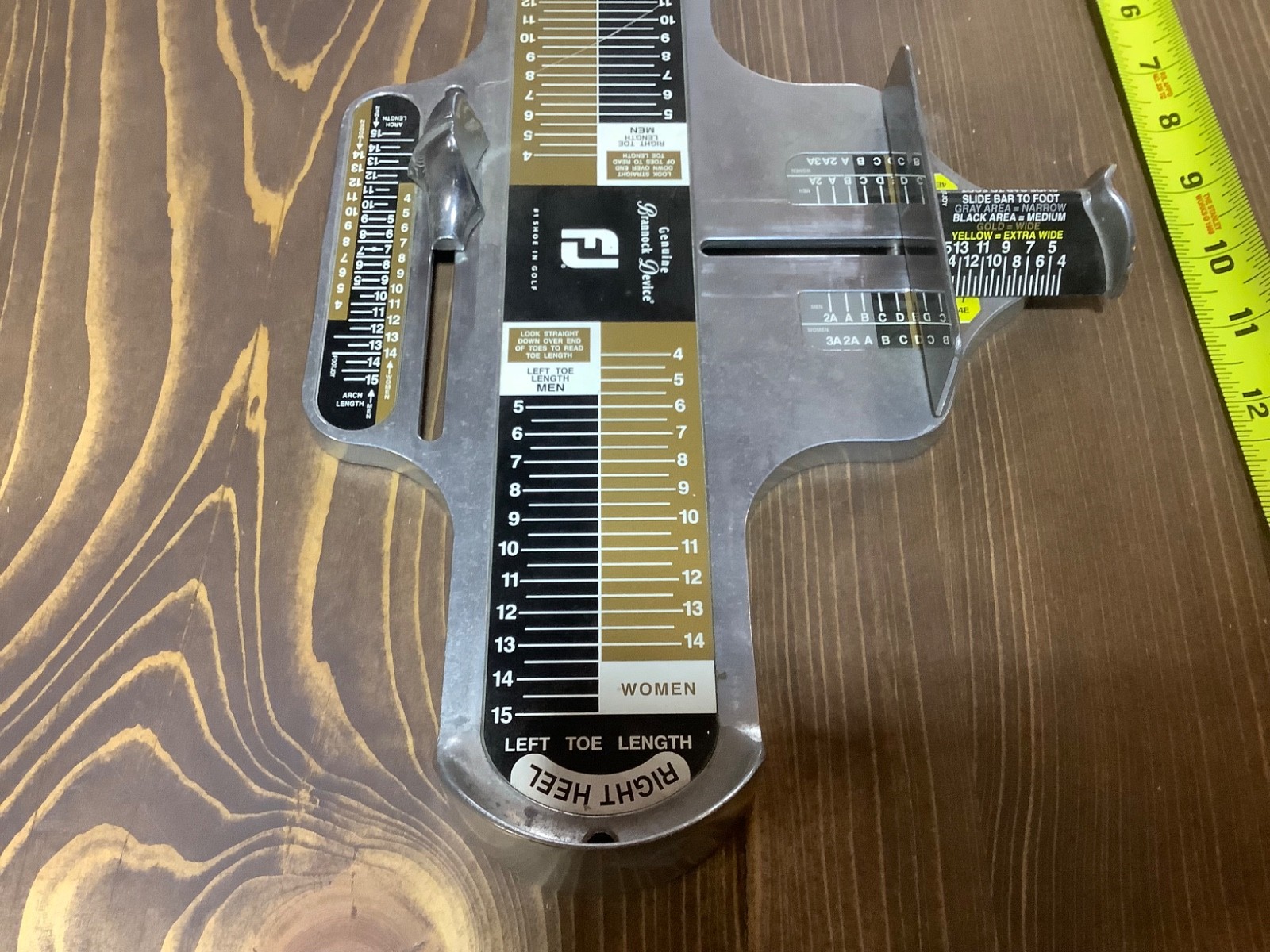 Vtg Genuine Brannock Device Women's Shoe Sizer Width Arch Foot Measurement Tool