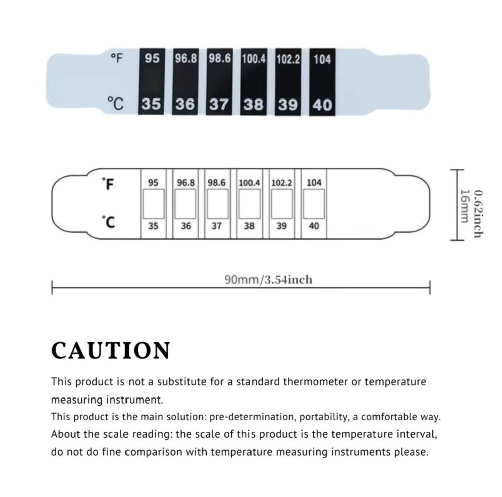 Quick Read Forehead Thermometer Strips