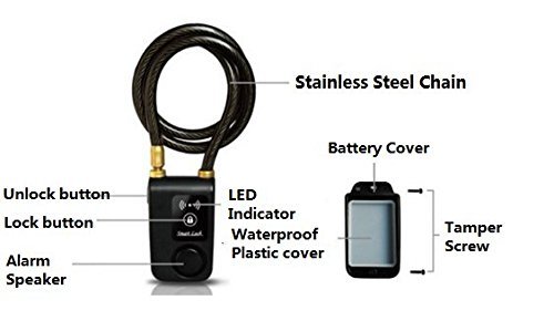 Nulock Alarmed Keyless Bluetooth Smart Bike/Motorcycle/Gate Lock Splash-proof