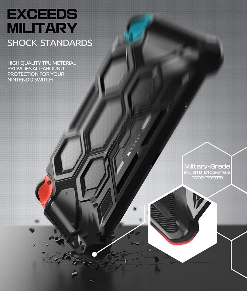 Mumba For Nintendo Switch Console Joy-Con Controller Grip Case Kickstand Cover