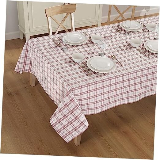 Cotton Table Cloth - Rectangle Table Cover  104" x 60" (Rectangular) Pink Dobby