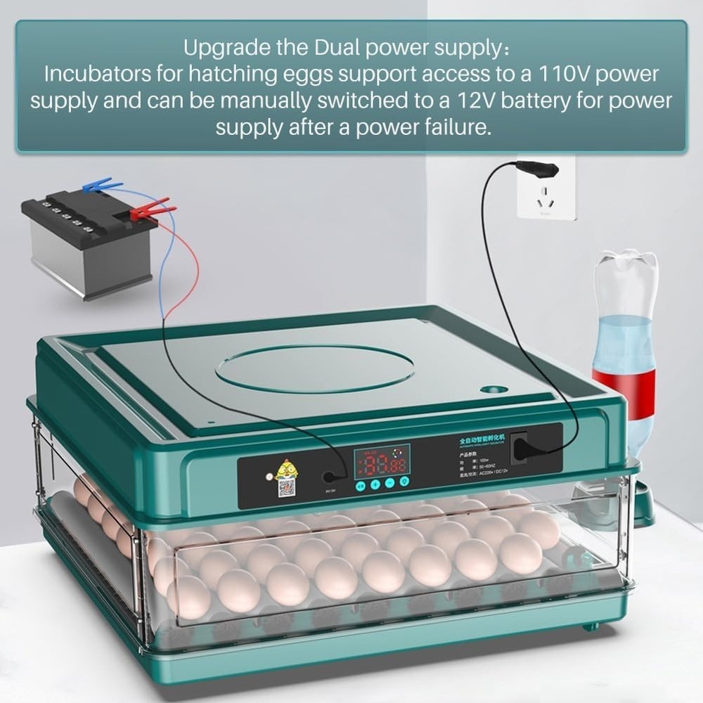 Automatic Egg Incubator 12-38 Egg Digital Poultry Hatcher Machine (12 Eggs)