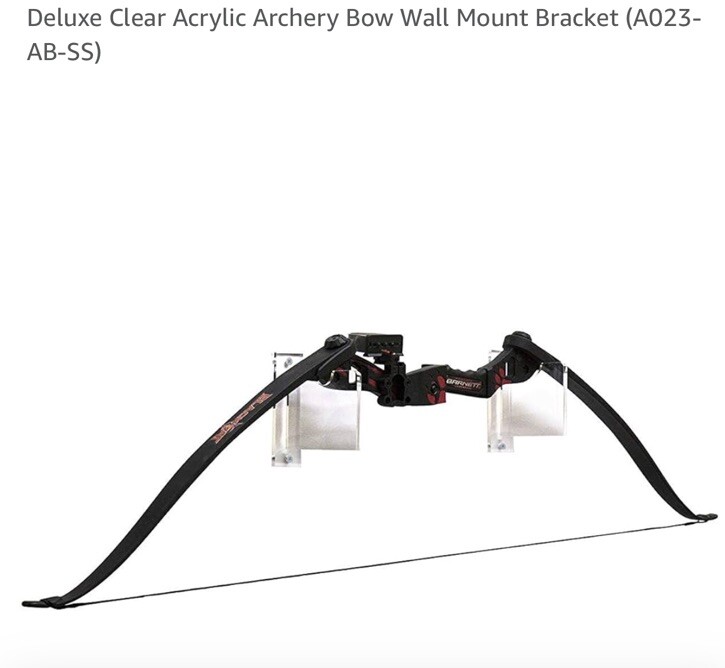 Clear Acrylic Archery Bow Wall Mount Bracket