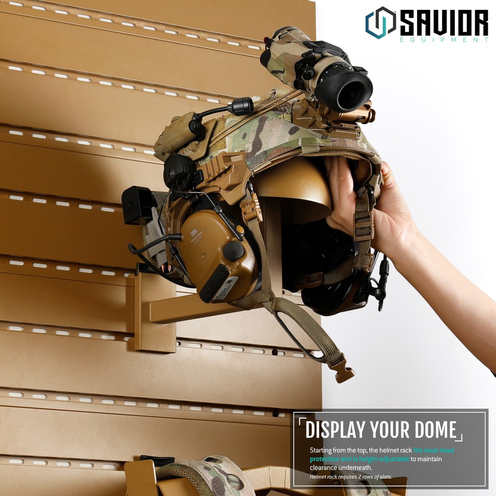SlatWall Rack System Mount Tactical Helmet Hanger Holder Display Hook Attachment