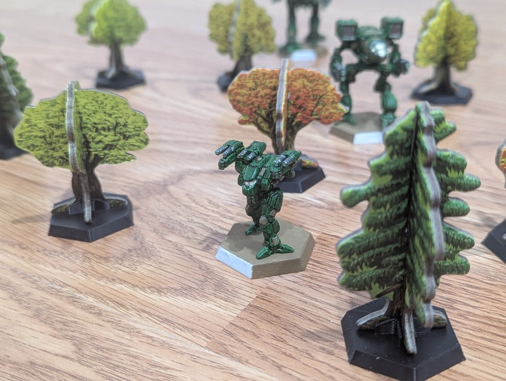 Battletech Alpha Strike Tree Bases 30mm Hex Base x10