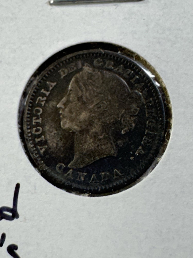 1899 Canada 10 Cents Silver Coin Small 9's Cleaned