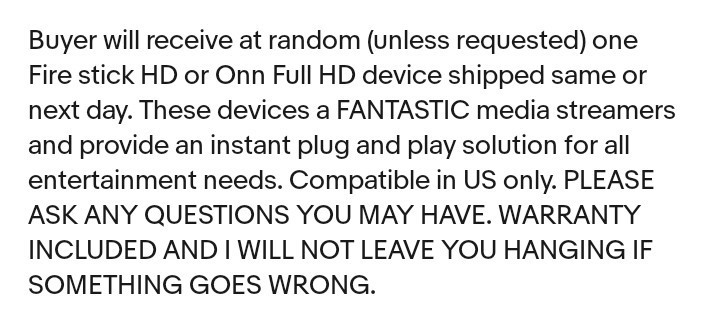 The Original Firestick / Onn Streaming Devices - SATISFACTION GUARANTEED