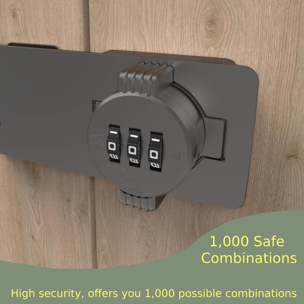 Keyless Combination Lock – 3-Digit Combination Lock for Cabinet Doors – Twist...