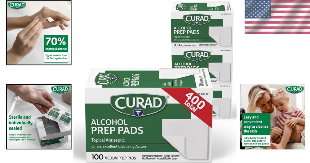 Convenient 400 Count Alcohol Prep Pads – Ideal for General Cleansing & First Aid