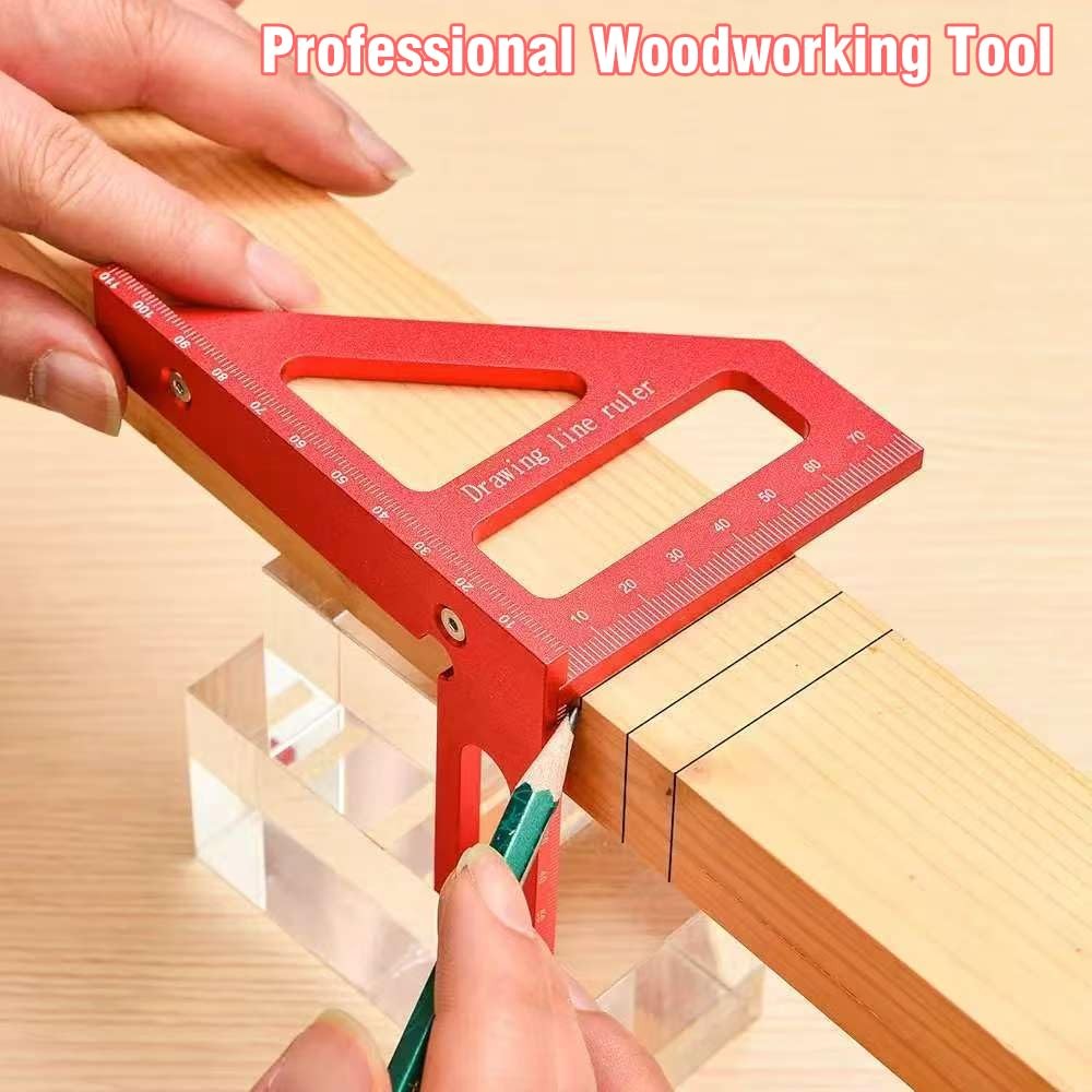 3D Multi-Angle Measuring Ruler,45/90 Degree Scale Layout Tool for Carpentry,DIY
