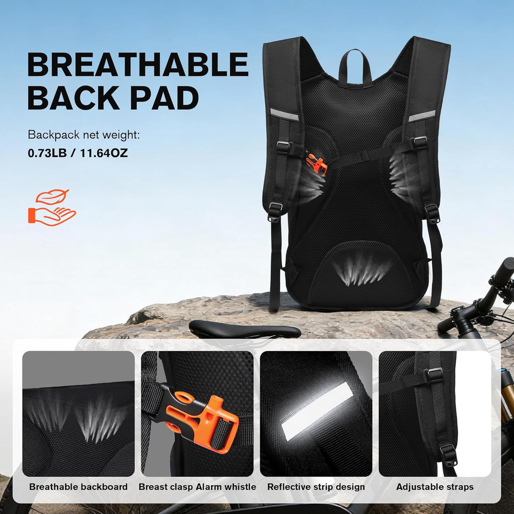 Ultra-Light Soft Daypack 15L/20L, Cushioned Breathable Back Panel Backpack, Ligh