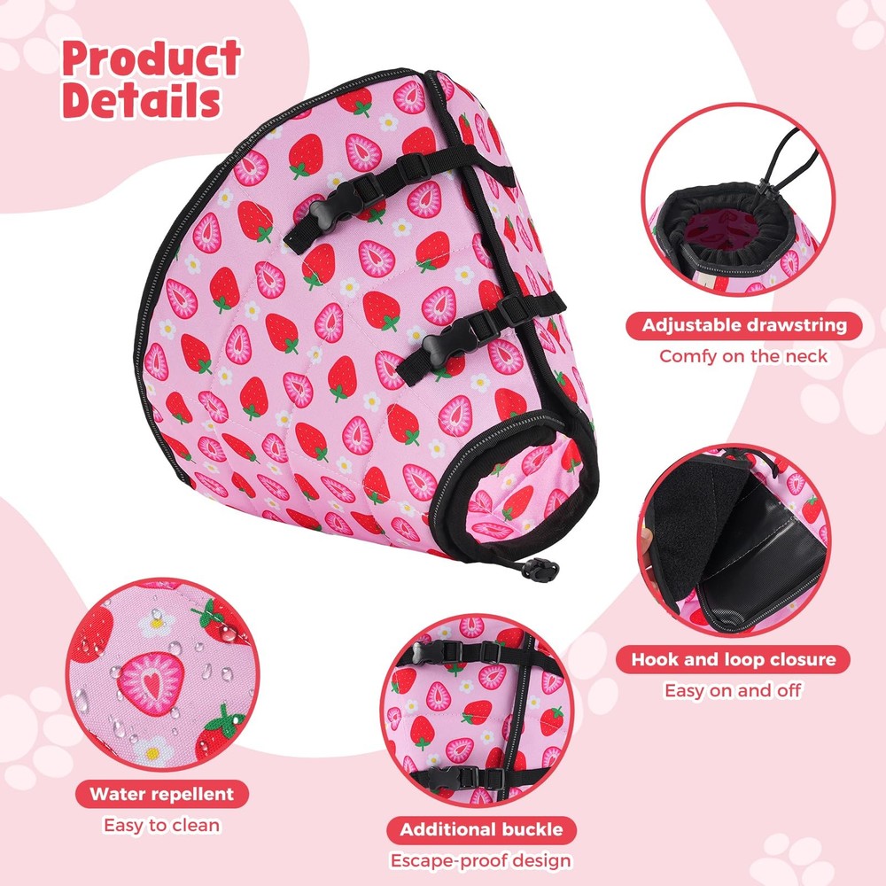 Dog Cone Alternative, Adjustable Soft Comfy Foldable Cones for Medium Large D...