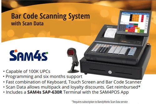 Sam4s SAP-630RT Touch Screen Android POS System w/License & Scanner