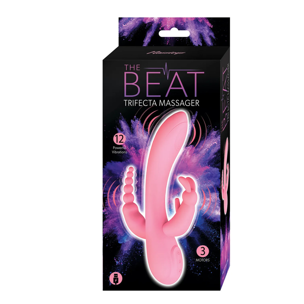 Rechargeable Vibrating Multi-Speed Trifecta Massager Rabbit Beaded Vibrator