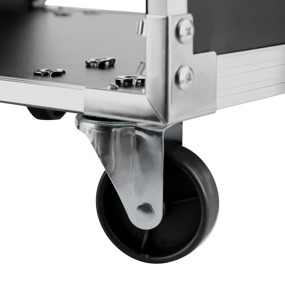 19 Inch 16U 4 Post Server Rack Open Frame Rolling Network Data Rack w/ Casters