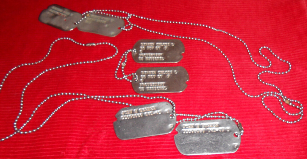 WWII - STYLE 2 - JOHN H. BARKER - MIL. DEP. BARKER - KOREAN WAR NOTCH'D DOG TAGS