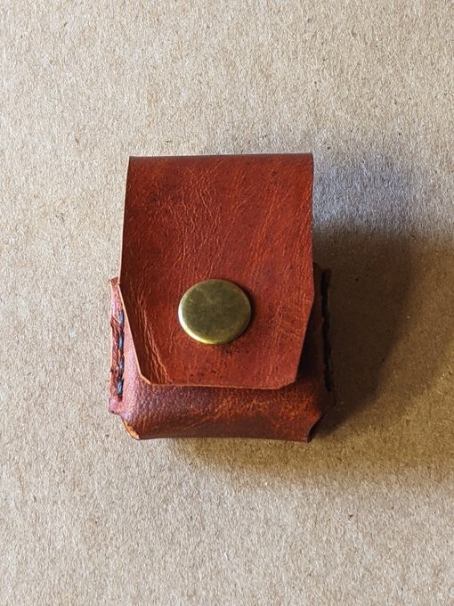 Handmade leather zippo lighter case With Belt Loop