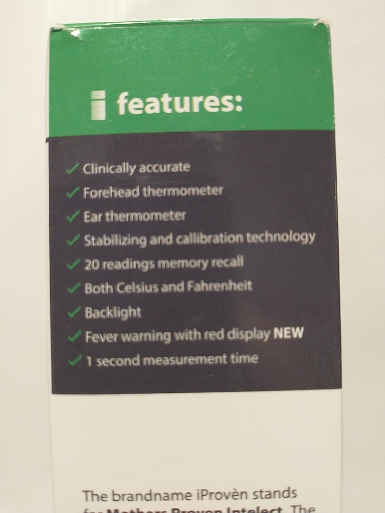 iProven DMT-116A Thermometer Forehead/Ear Fever Alarm & 1 Second Reading Tested