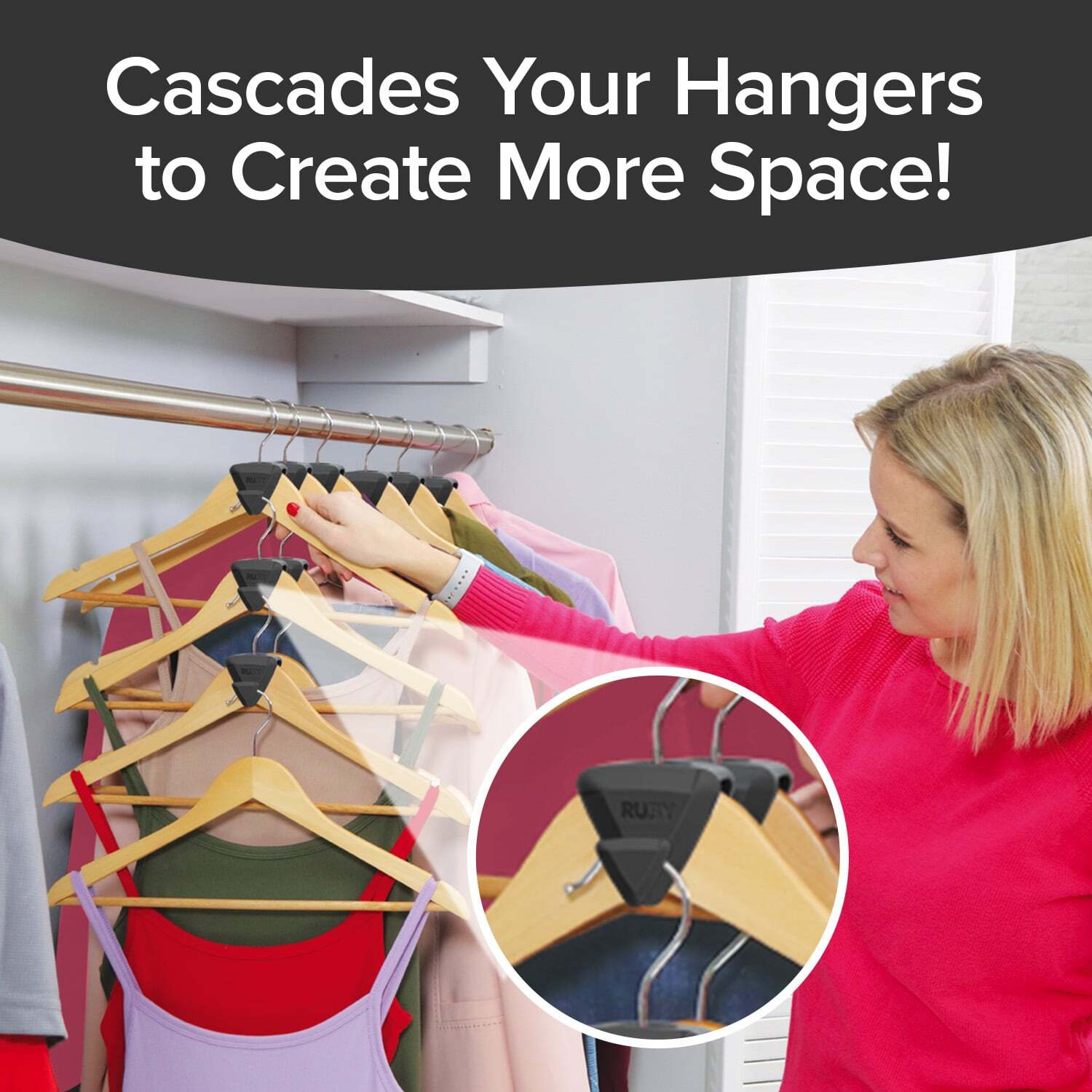 RUBY Space Triangles AS-SEEN-ON-TV, Creates Up to 3X More Closet Space