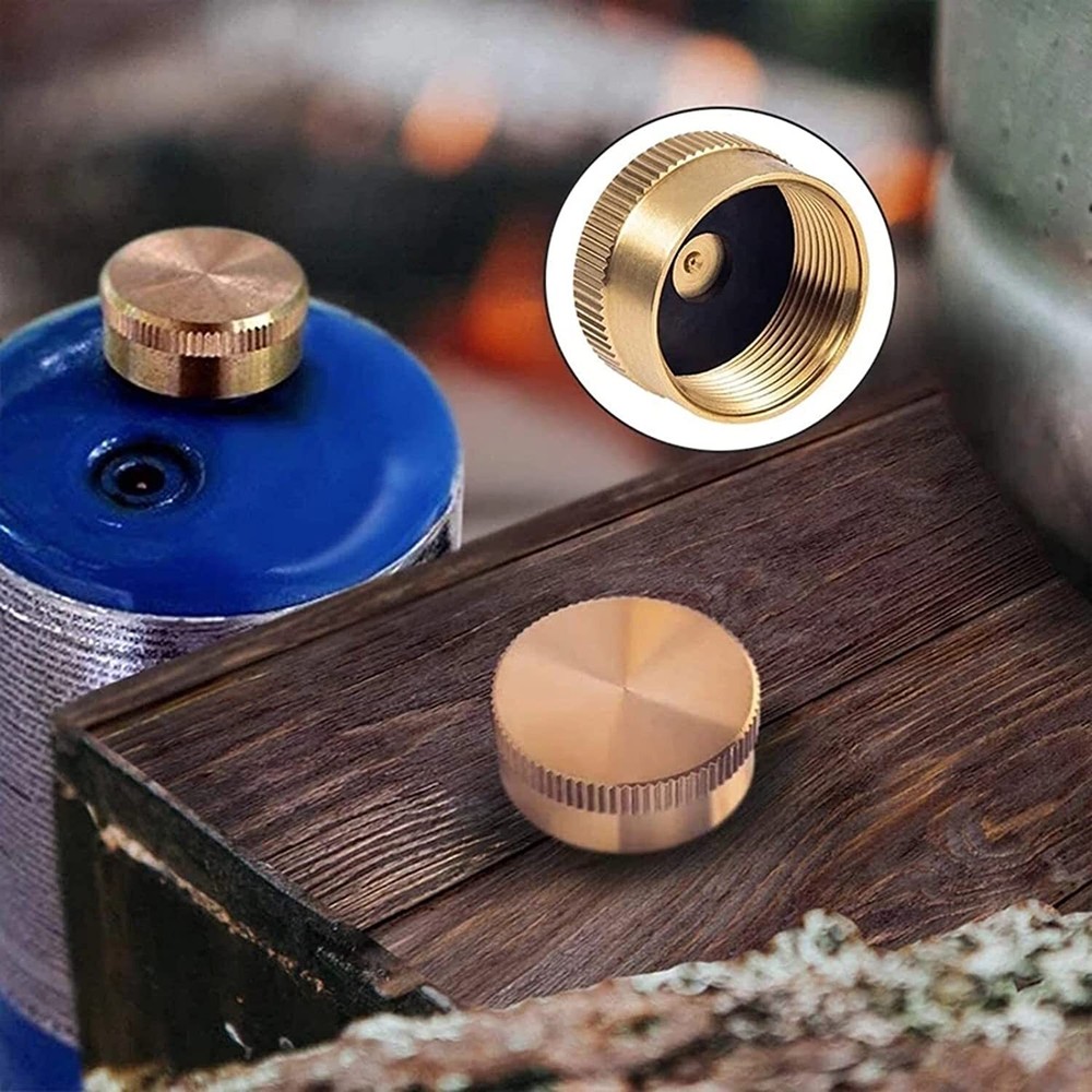 18 PACK 1LB Gas Refill Propane Bottle Cap Tank Threaded Valve Covers Solid Brass