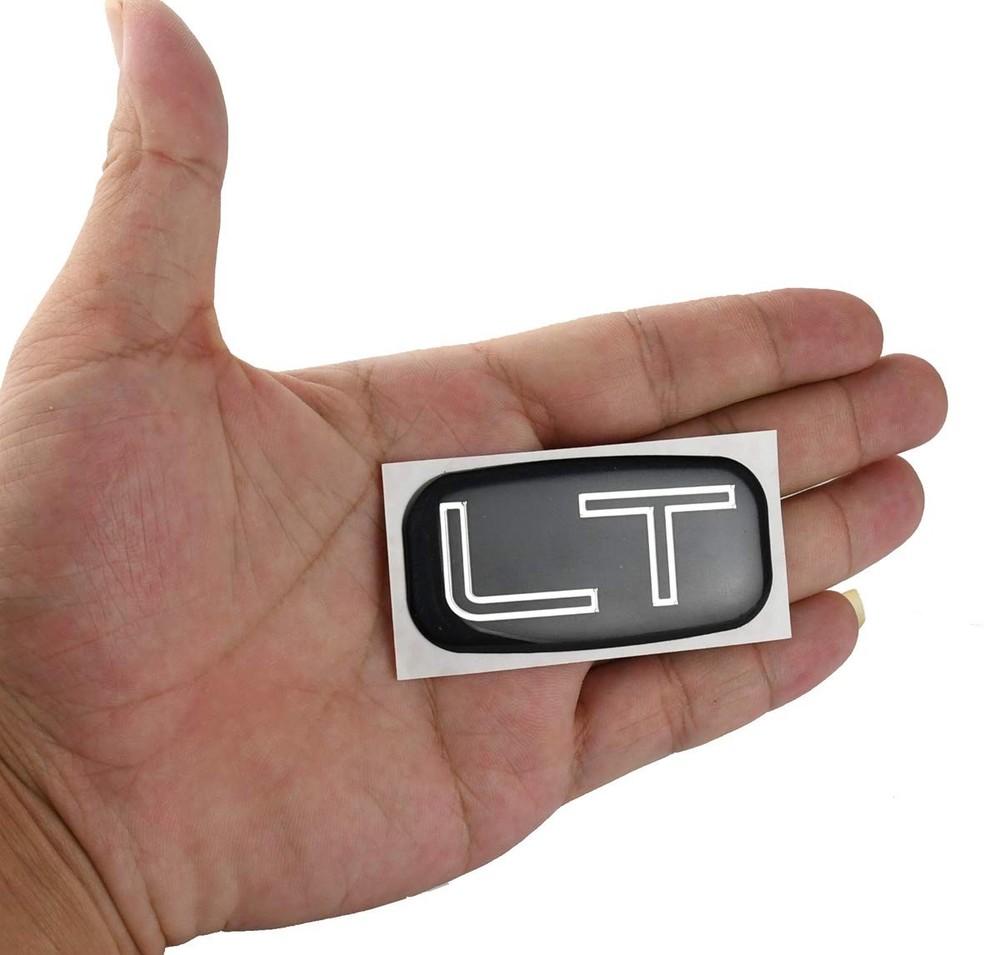 2pcs LT Emblems 3D Sticker Nameplate Replacement for 99-07 Black with Chrome