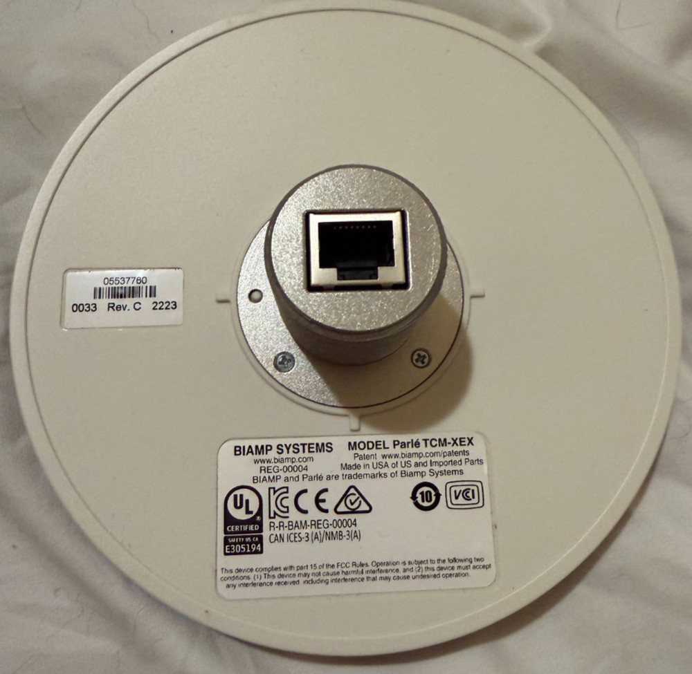 BIAMP Parle TCM-X Beamtracking Ceiling Microphone White