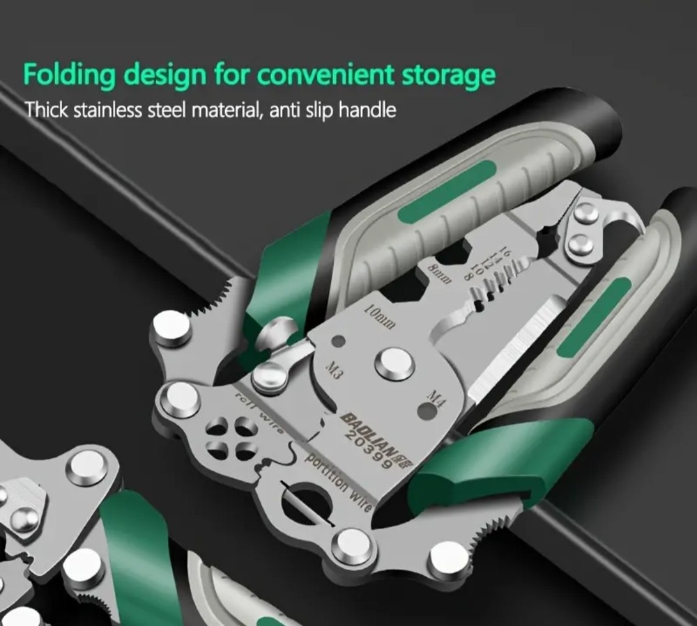 Wire Stripping Tool, Cable Cutters. Foldable Wire Stripper Tool - Multi-Function