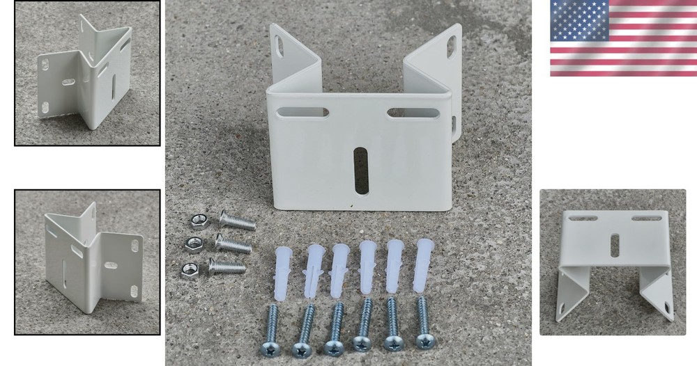 Rust-Proof White Metal Right Angle Bracket for Exterior CCTV Installation