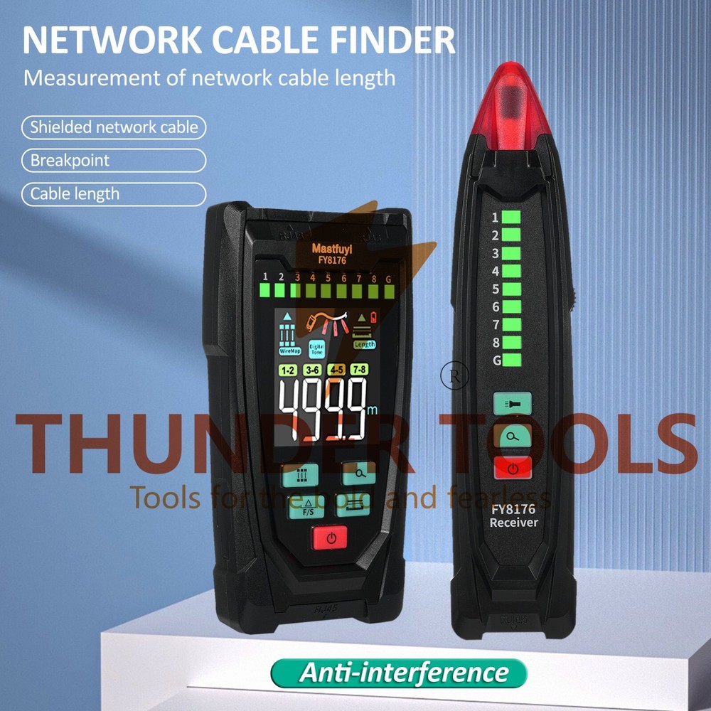 Thunder Tools Mastfuyi FY8176 Network Cable Tester, Ethernet Cable Tester