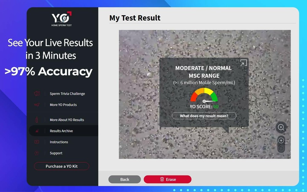 YO Home Sperm Test for MAC Computers, Windows PC universal with wi-fi